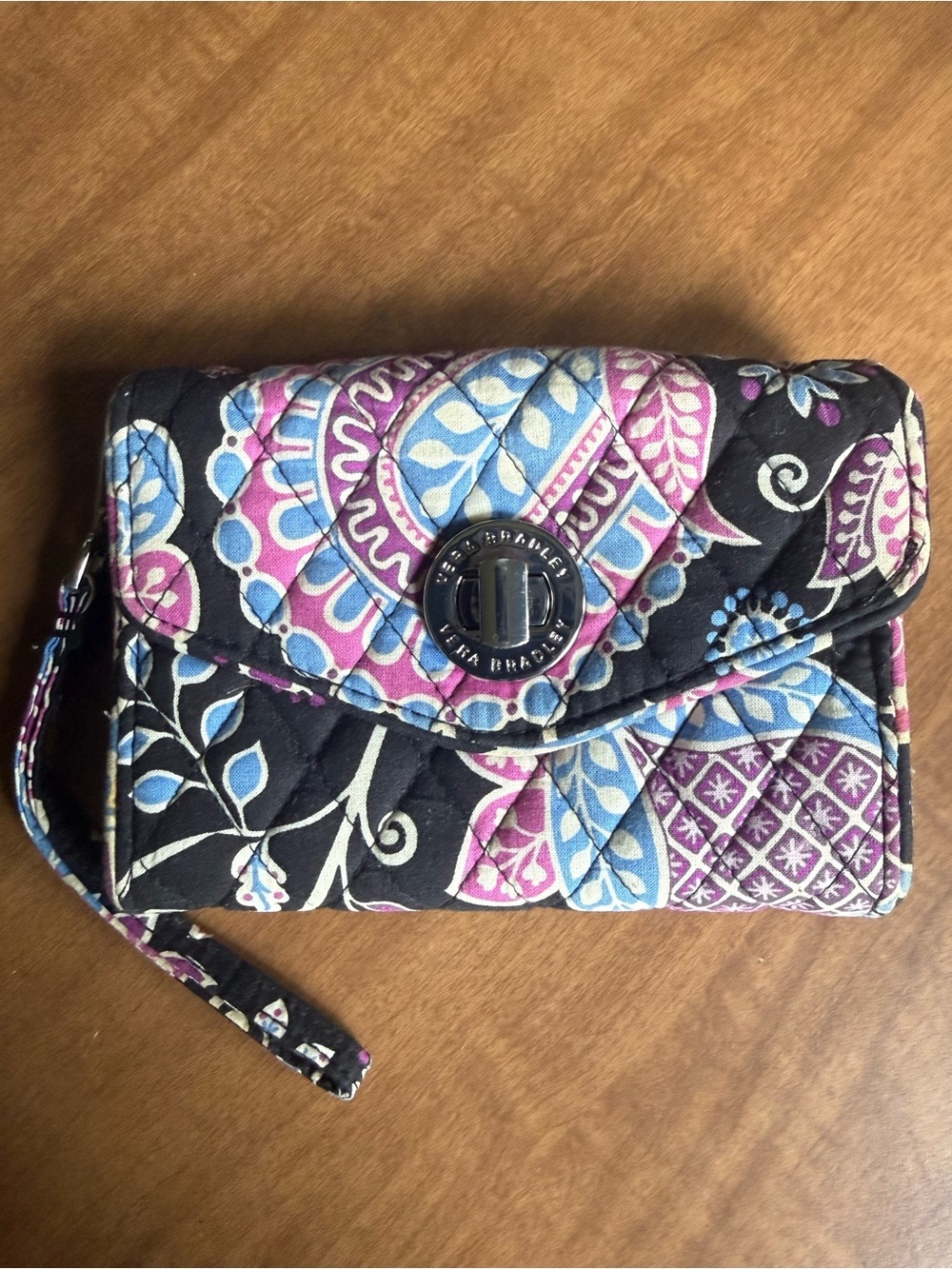 Vera Bradley Your Turn Wristlet Alpine Floral EUC